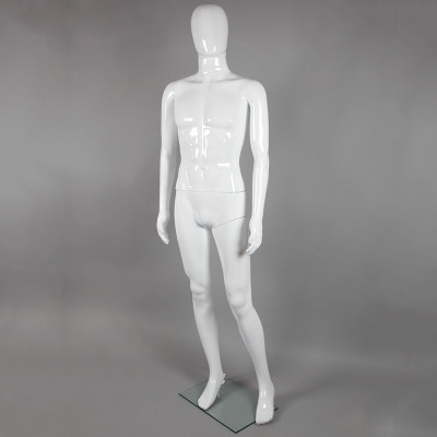 Манекен мужской ростовой без лица, белый глянец MA-2W