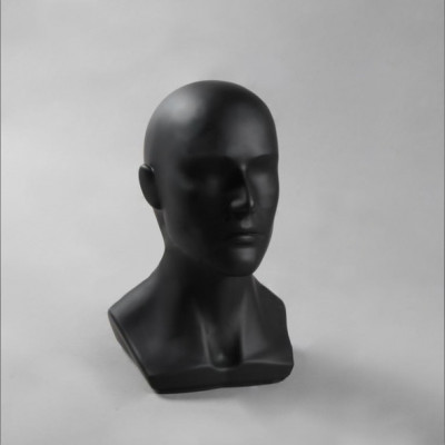 Голова мужская матовая черная, Г-402