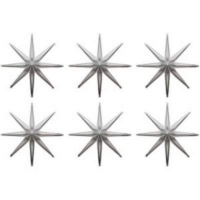Звёзды 8-конечные (серебро, 6 шт.), Star.08.S